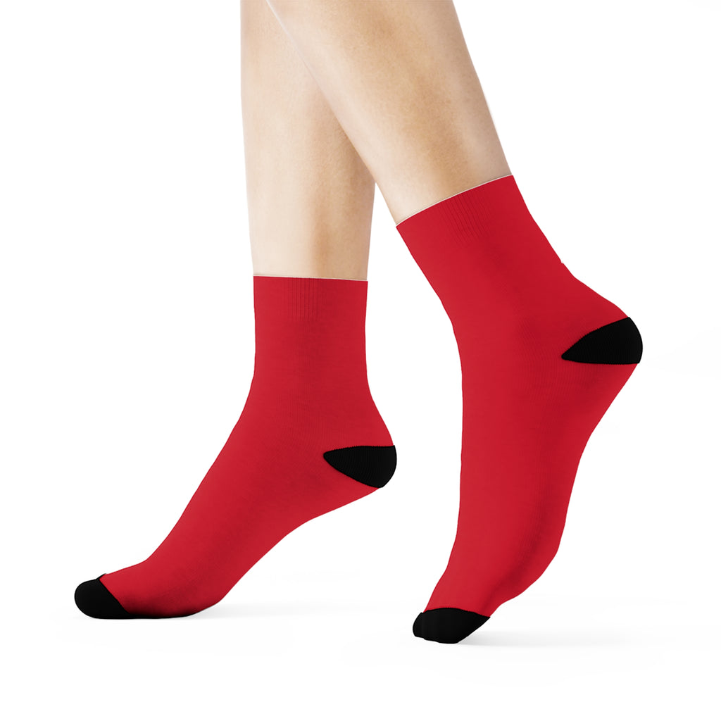 3/4 Crew Socks - Dark Red
