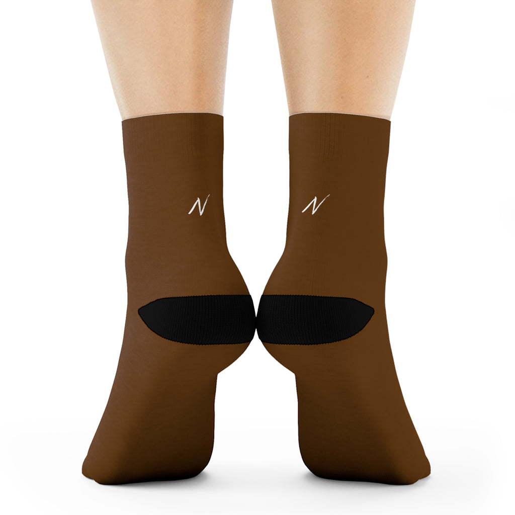 3/4 Crew Socks - Brown