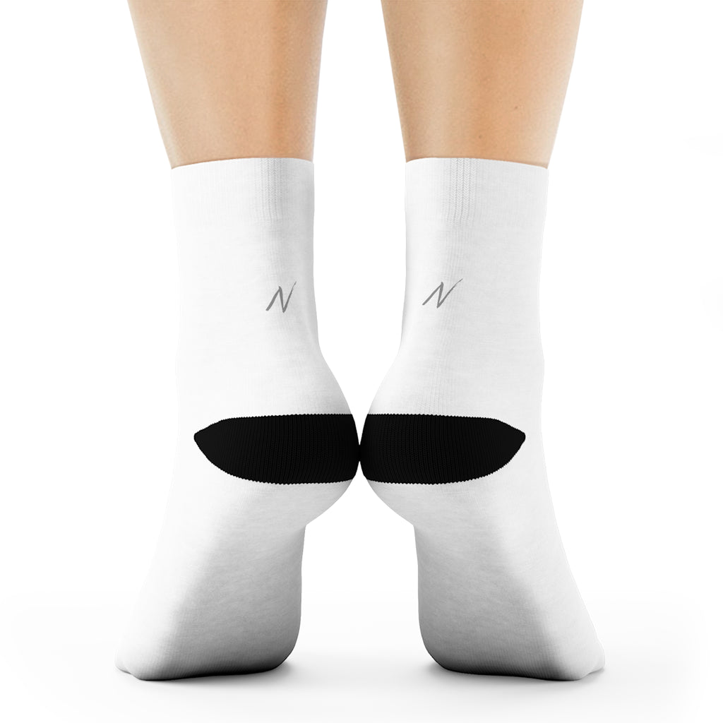 3/4 Crew Socks - White