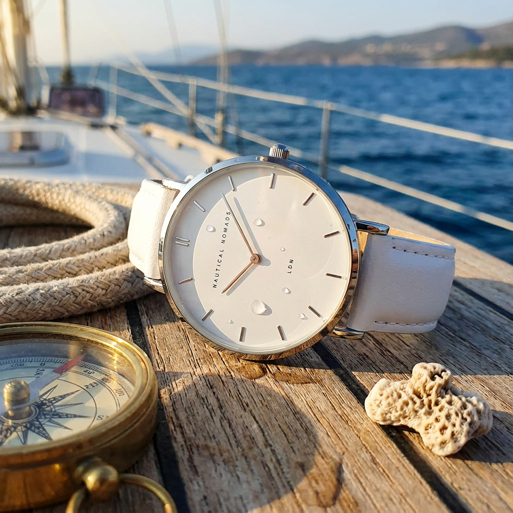 Leatherbound Drift Watch - White Strap