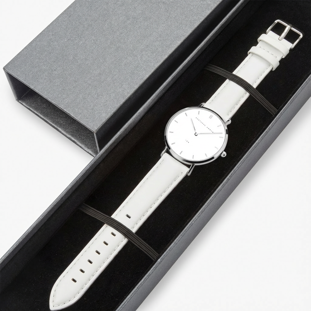 Leatherbound Drift Watch - White Strap