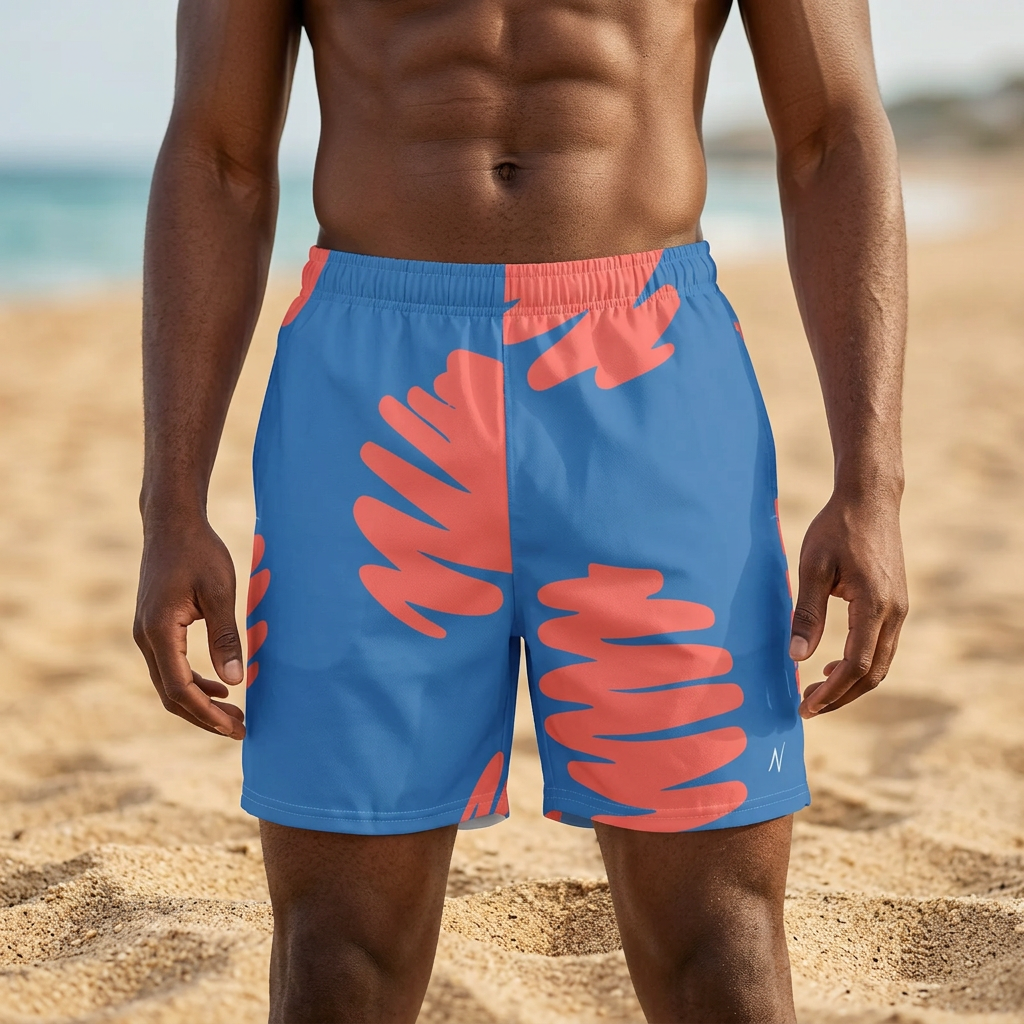 Mens Swim Trunks - Scribble