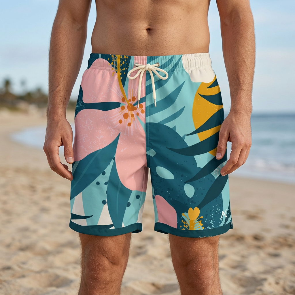 Mens Swim Trunks - Tropical