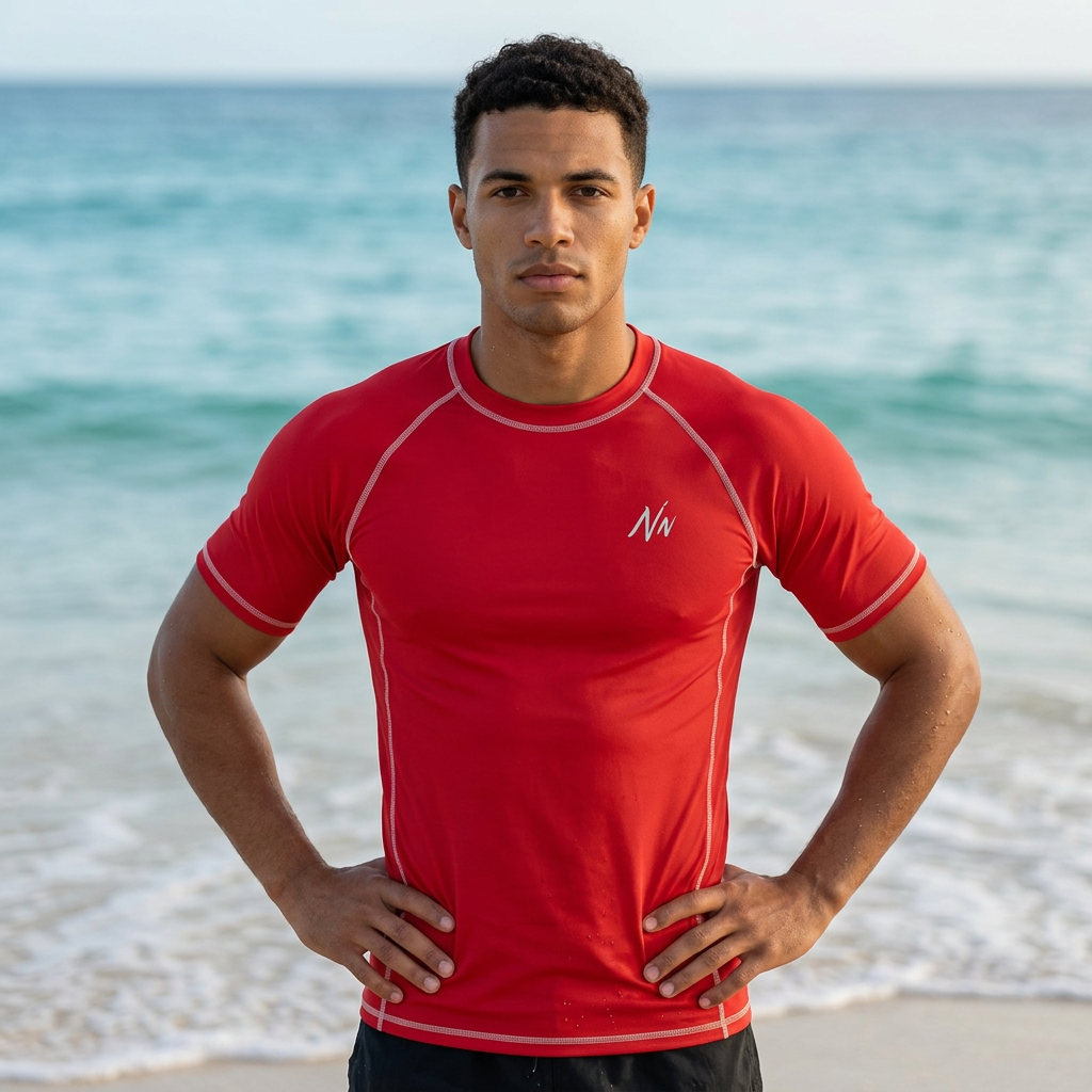 Short Sleeve Rash Guard - Red