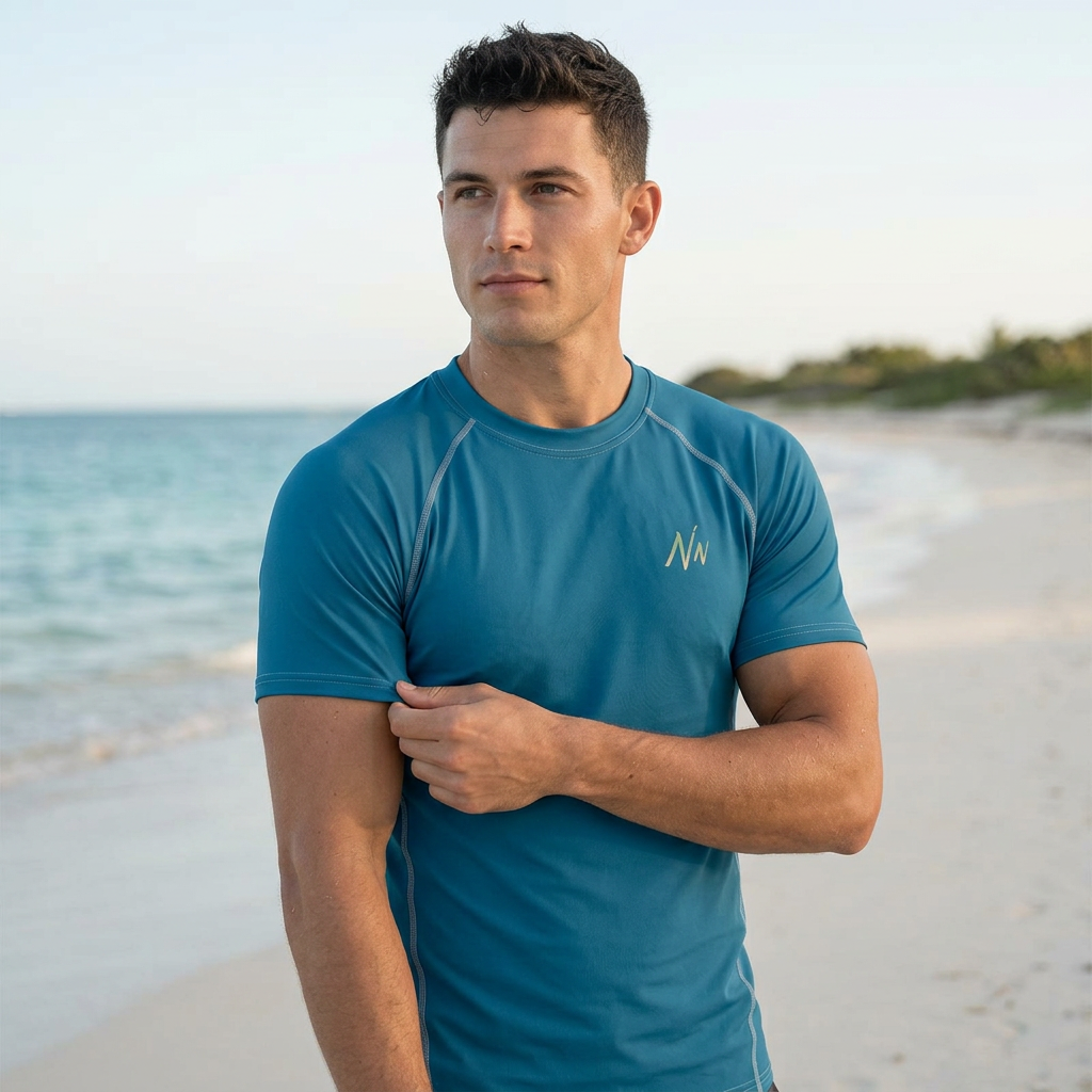 Short Sleeve Rash Guard - Blue