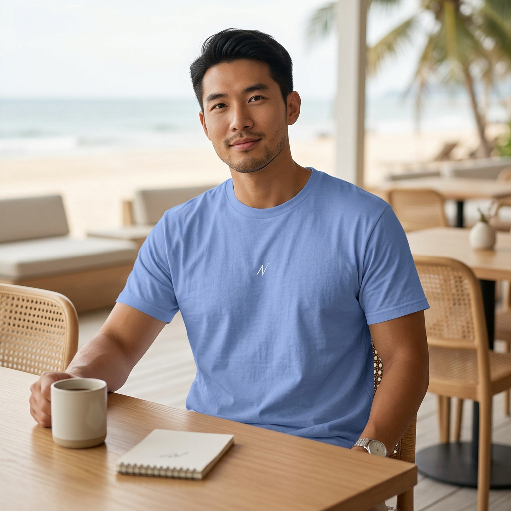 Mens Nomad Tee - Light Blue