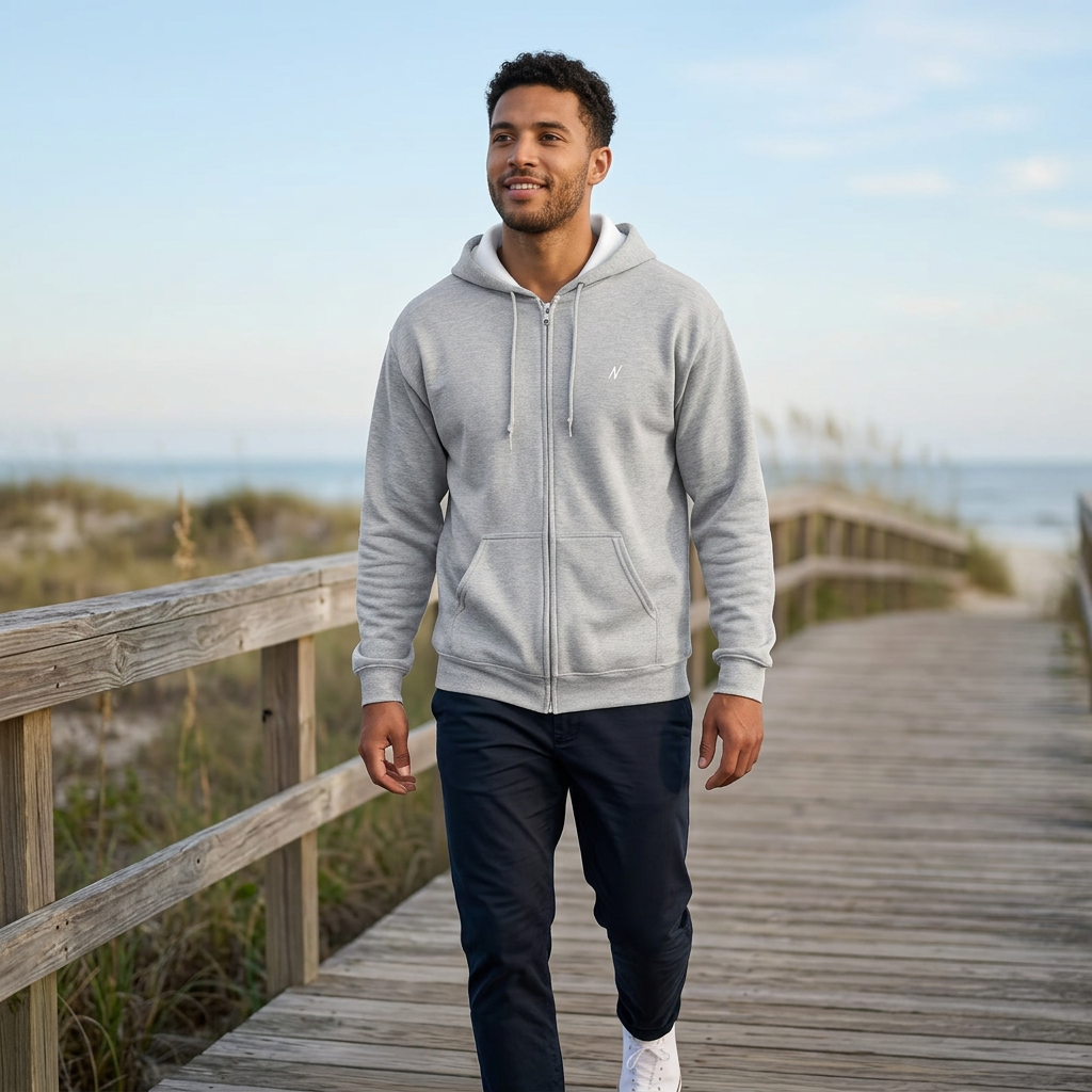 Mens Zip Hoodie - Grey