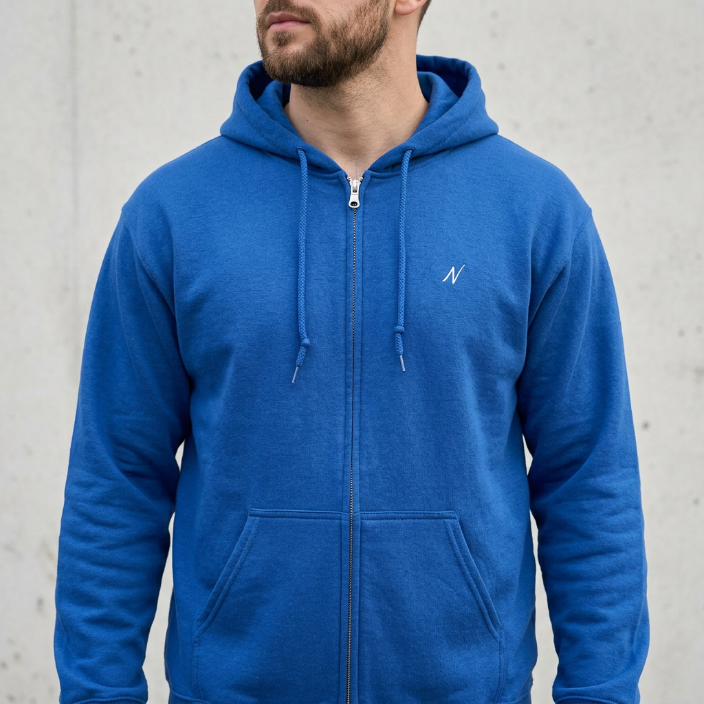 Mens Zip Hoodie - Royal Blue