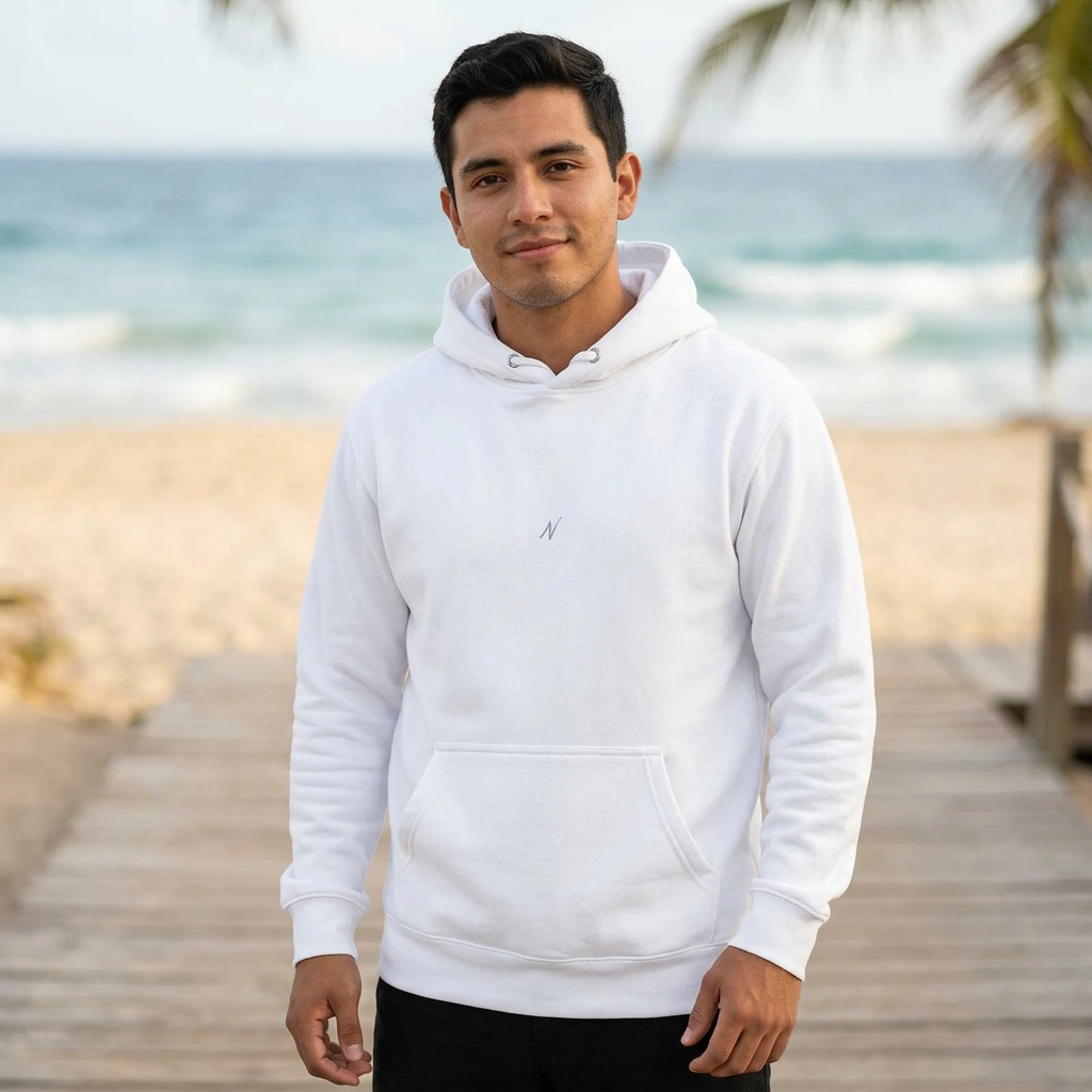 Mens Coastal Hoodie - White