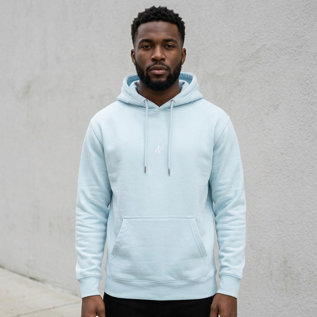 Mens Coastal Hoodie - Sky Blue