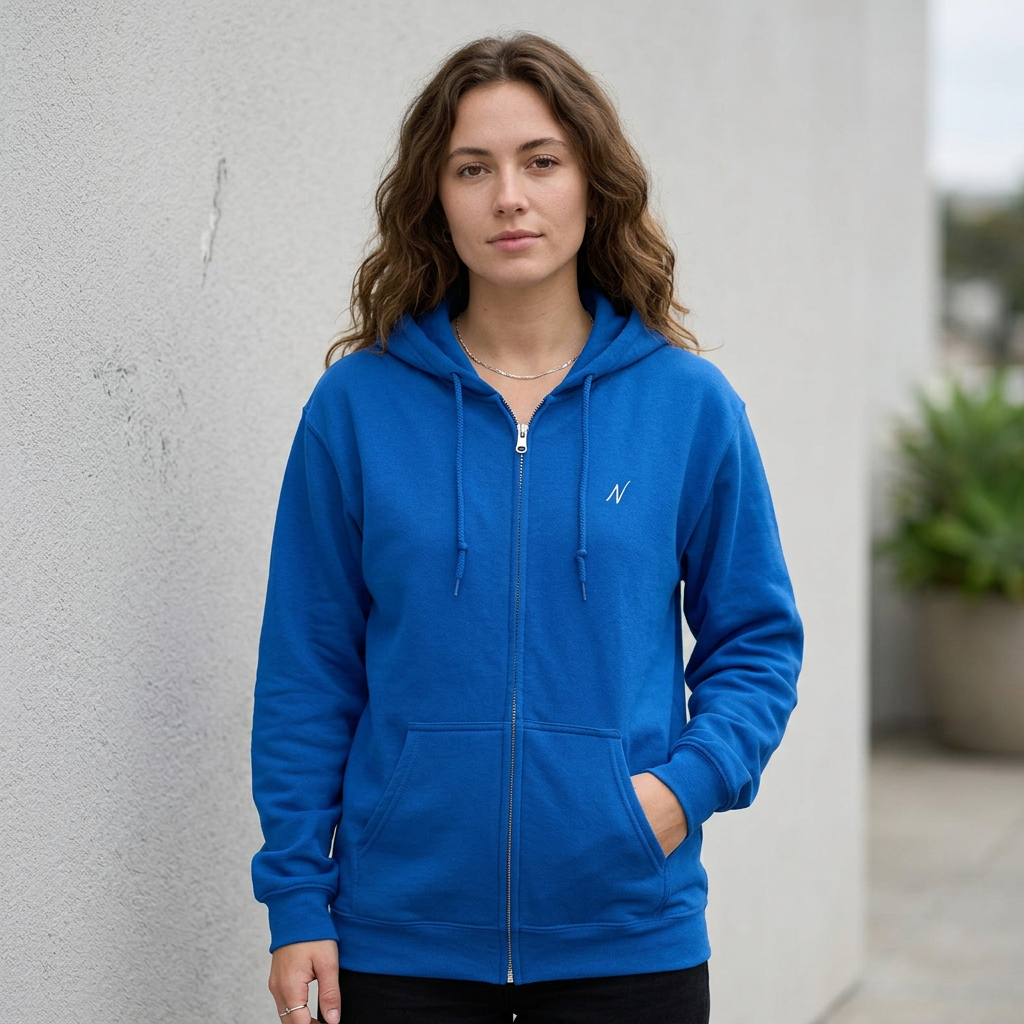 Womens Zip Hoodie - Royal Blue